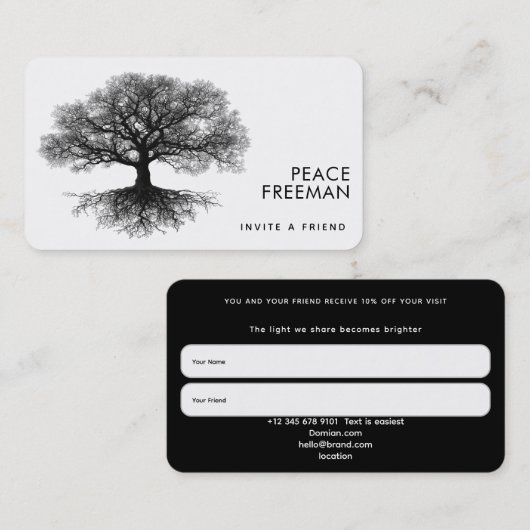 Carte De Visite Une Source | Conception de l'Arbre de Vie (Devant / Derrière)