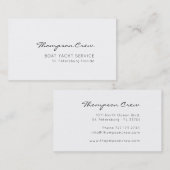 Carte De Visite Une Typographie Élégante. Nom de l'équipage de voi (Devant / Derrière)