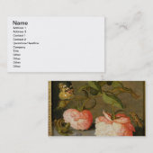 Carte De Visite Une vie immobile avec des roses sur un rebord (Devant / Derrière)