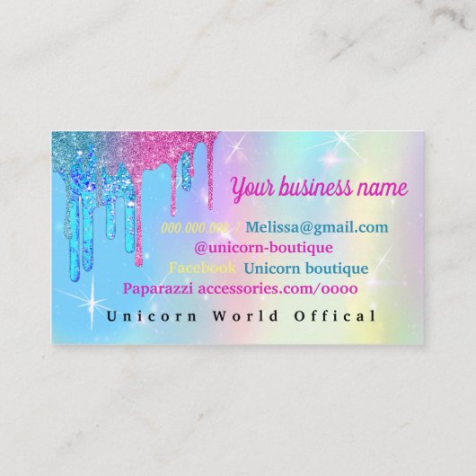 Carte de visite Unicorn (Dos)