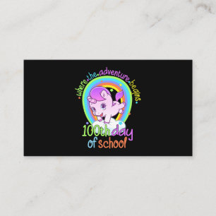 Carte De Visite Unicorn 100ème Jour De L'École Enseignant 100 Jour