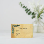 Carte De Visite UNICORN /Antique Floral Brown Parchemin Monogramme (Debout devant)