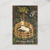 Carte De Visite UNICORN /Antique Floral Brown Parchemin Monogramme (Dos)