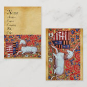 Carte De Visite UNICORN / Antique Monogramme de parchemin Brown (Devant / Derrière)