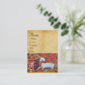 Carte De Visite UNICORN / Antique Monogramme de parchemin Brown (Debout devant)