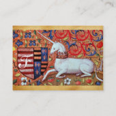 Carte De Visite UNICORN / Antique Monogramme de parchemin Brown (Dos)