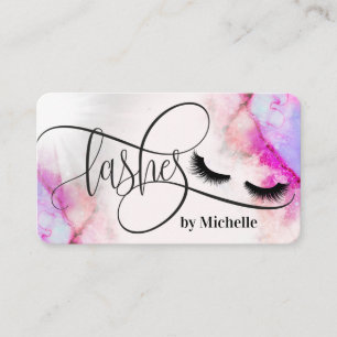 Carte De Visite Unicorn aquarelle maquillage artiste lashes