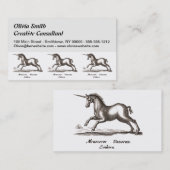 Carte De Visite Unicorn Classic Running Magic Woodland Créature (Devant / Derrière)