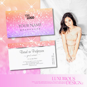 Carte De Visite Unicorn coloré Pastel Rainbow Parties scintillant 