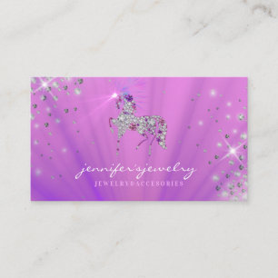 Carte De Visite Unicorn gems diamants bijoux Horse