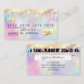 Carte De Visite Unicorn gouttes de parties scintillant d'aquarelle (Devant / Derrière)