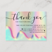Carte De Visite Unicorn Holograph Online Shop Code Remerciements (Dos)