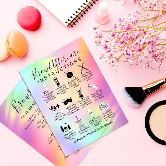 Carte De Visite Unicorn Holographic Brows Aftercare Icon Business