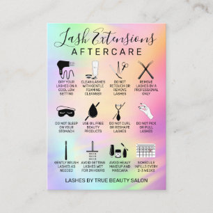 Carte De Visite Unicorn Holographic Lash Extensions Aftercare Icon
