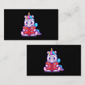 Carte De Visite Unicorn lit ici journal carnet (Devant / Derrière)