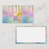 Carte De Visite Unicorn Magic Rose Gold Stripe Monogramme (Devant / Derrière)