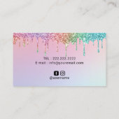 Carte De Visite Unicorn Parties scintillant Drives Holographic Bea (Dos)