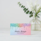 Carte De Visite Unicorn Parties scintillant Drives Holographic Bea (Debout devant)