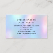 Carte De Visite Unicorn Rainbow Pastel Holographic Logo (Dos)