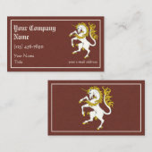 Carte De Visite Unicorn Rampant (Devant / Derrière)