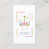 Carte De Visite Unicorne arc-en-ciel parties scintillant or (Devant)