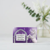 Carte De Visite Unicorne Cheval Violet Marbre Animaux Soins (Debout devant)