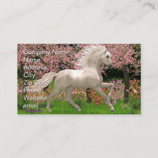 Carte De Visite Unicorne et Forêt (Devant)
