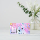 Carte De Visite Unicorne Holographique épaisse Parties scintillant (Debout devant)