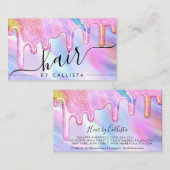 Carte De Visite Unicorne Holographique épaisse Parties scintillant (Devant / Derrière)