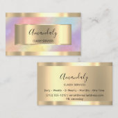 Carte De Visite Unicorne professionnelle Holograph Gold encadrée é (Devant / Derrière)