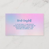 Carte De Visite Unicorne rose mignon gouttes de Parties scintillan (Dos)