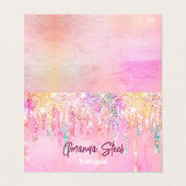 Carte De Visite Unicorne rose mignon Unicorn Parties scintillant D (Extérieur déplié)