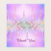 Carte De Visite Unicorne rose mignonne Parties scintillant arc-en- (Extérieur déplié)