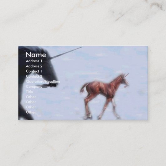 Carte De Visite Unicornes (Devant)