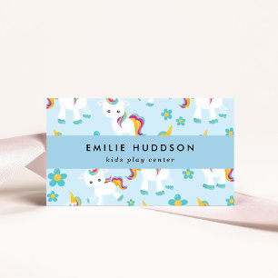 Carte De Visite Unicornes mignonnes, Centre de jeux pour enfants, 