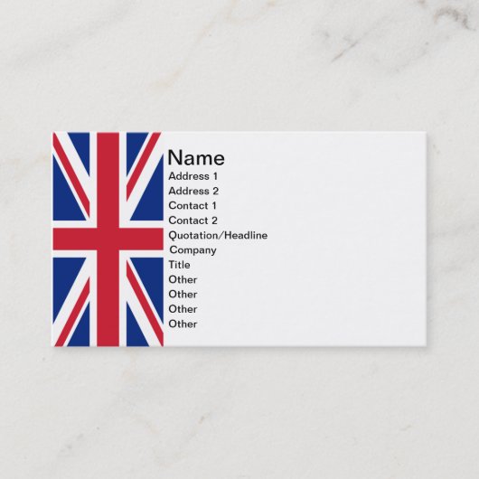 Carte De Visite Union Jack (Devant)