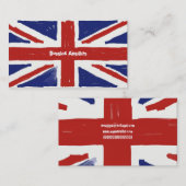 Carte De Visite Union Jack délabré, (Devant / Derrière)