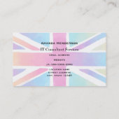 Carte De Visite Union Jack Flag à Bright Watercolors (Dos)