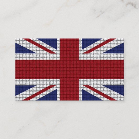 Carte De Visite Union Jack Flag, Mosaic Effect, Royaume-Uni (Devant)