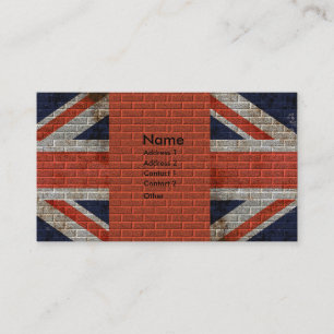 Carte De Visite Union Jack patiné sur le mur de briques