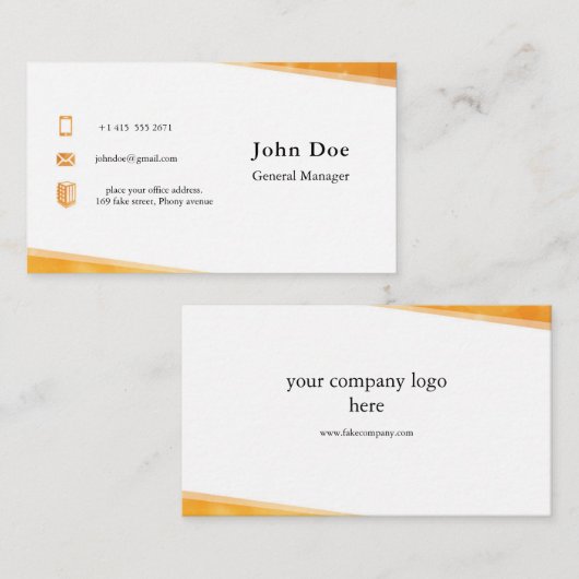 Carte de visite unique (Devant / Derrière)