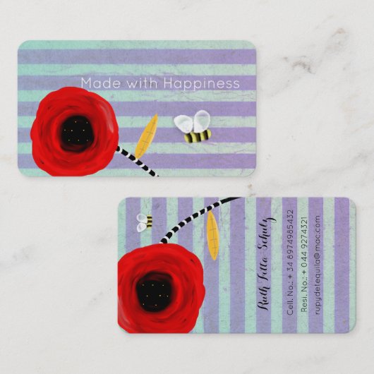 Carte de visite unique (Devant / Derrière)