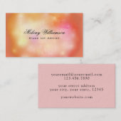 Carte De Visite Unique Abstrait orange Brown corail rose (Devant / Derrière)