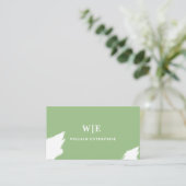 carte de visite unique abstrait vert et blanc saug (Debout devant)