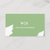 carte de visite unique abstrait vert et blanc saug (Devant)