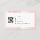 Carte De Visite Unique aquarelle QR code médias sociaux personnels (Dos)