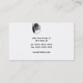 Carte de visite unique avec des empreintes (Dos)