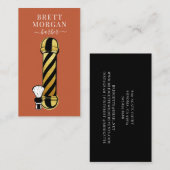 Carte De Visite Unique Barber Pole Barber Business (Devant / Derrière)