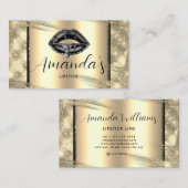 Carte De Visite Unique Black Gold Cosmétique maquillage élégant mo (Devant / Derrière)