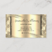 Carte De Visite Unique Black Gold Cosmétique maquillage élégant mo (Dos)